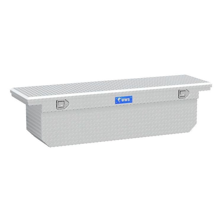 Bright Aluminum 72″ Deep Angled Crossover Truck Tool Box With Low Profile TBSD72ALP